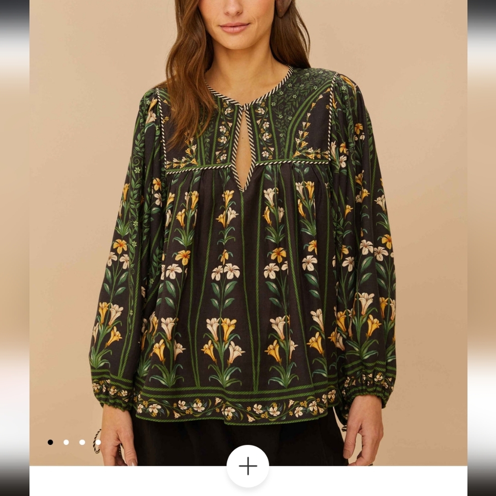 FARM Rio Black flowers arch lenzing™ ecovero™ euroflax™ blouse